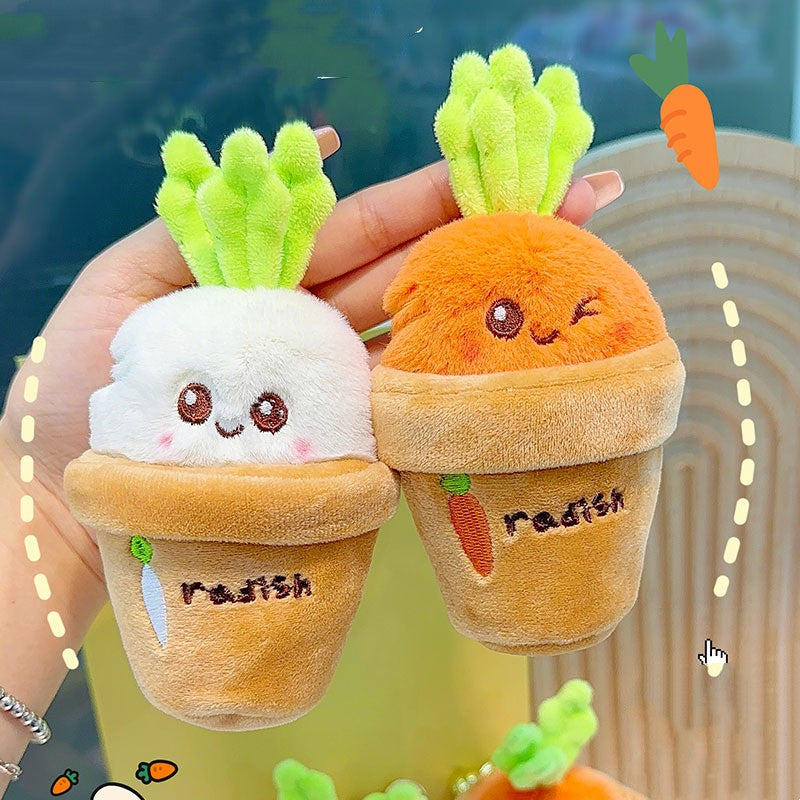 Carrot Radish Plush Keychain - fuzzzz