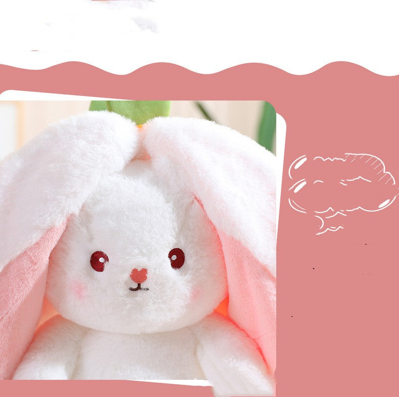 strawberry bunny transformed into little rabbit fruit doll plush toy