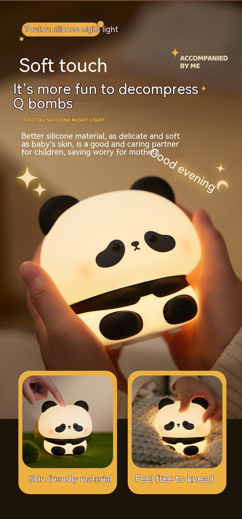 Panda Cute LED Silicone Night Light fuzzzz