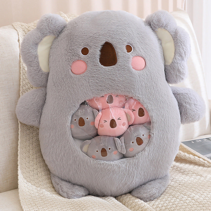 Koala Shaped Cushion Plush Surprise Belly Animal Plushies