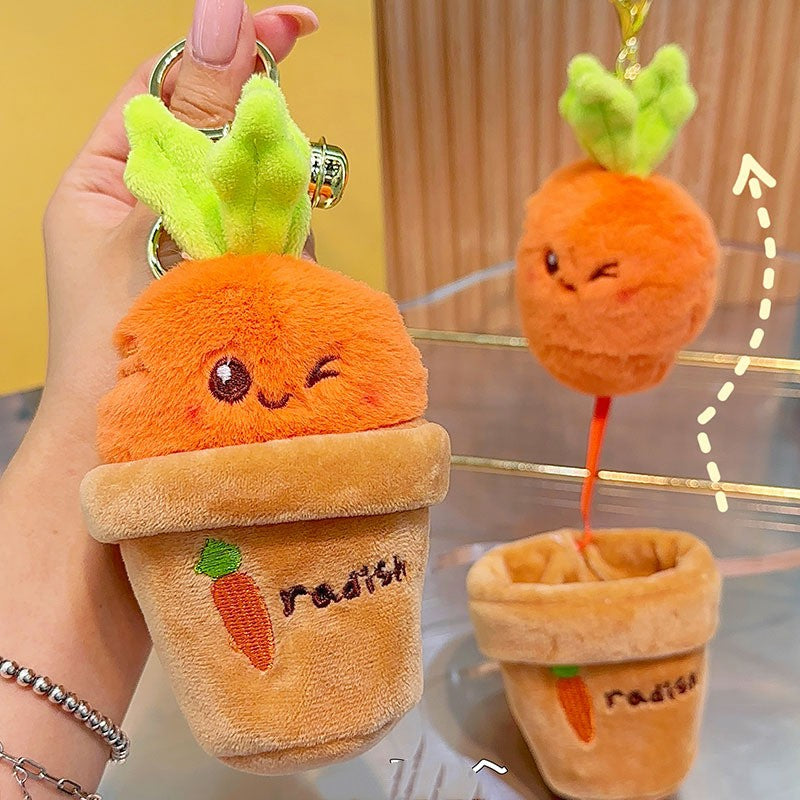 Carrot Radish Plush Keychain - fuzzzz