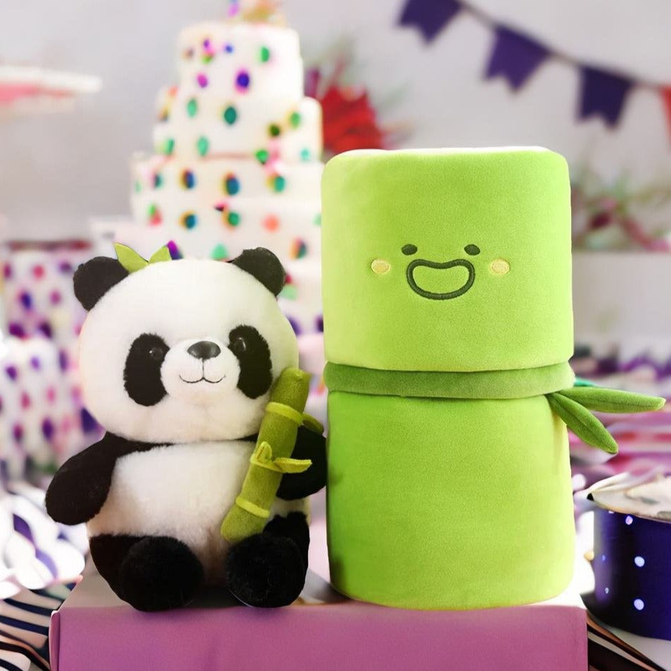 Panda Plush Toy in Bamboo Tube - Rare and Adorable Gift