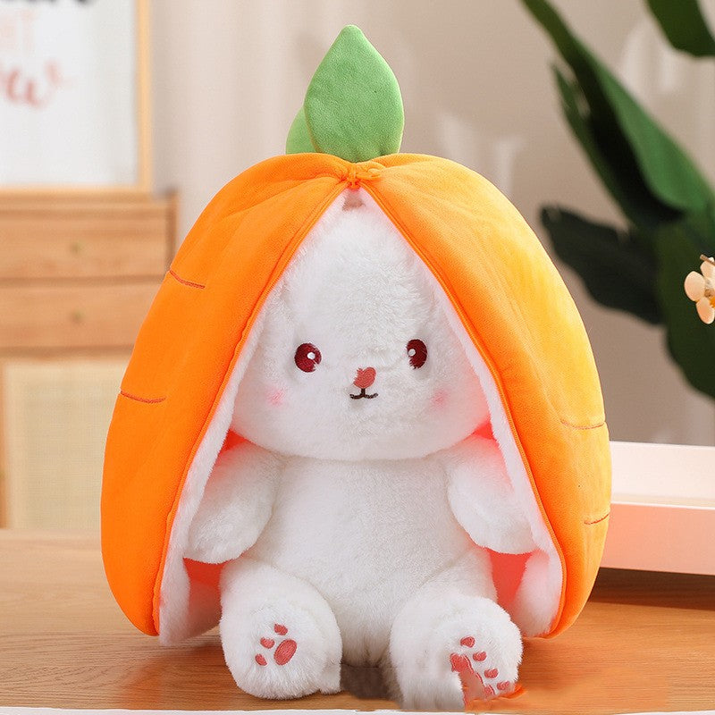 strawberry bunny transformed into little rabbit fruit doll plush toy