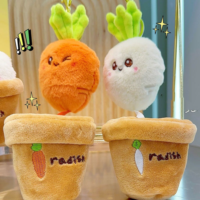 Carrot Radish Plush Keychain - fuzzzz