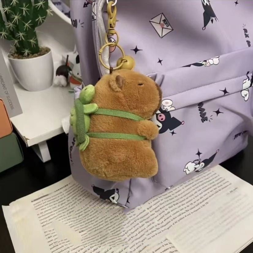 Cute Capybara Plush Keychain - Adorable Backpack Accessory