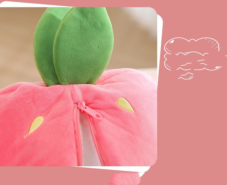 strawberry bunny transformed into little rabbit fruit doll plush toy