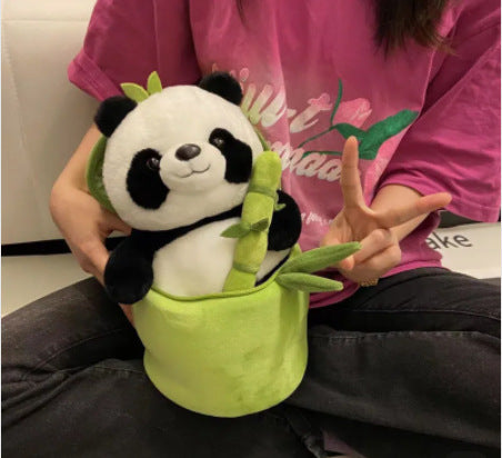 Panda Plush Toy with Bamboo Tube - fuzzzz
