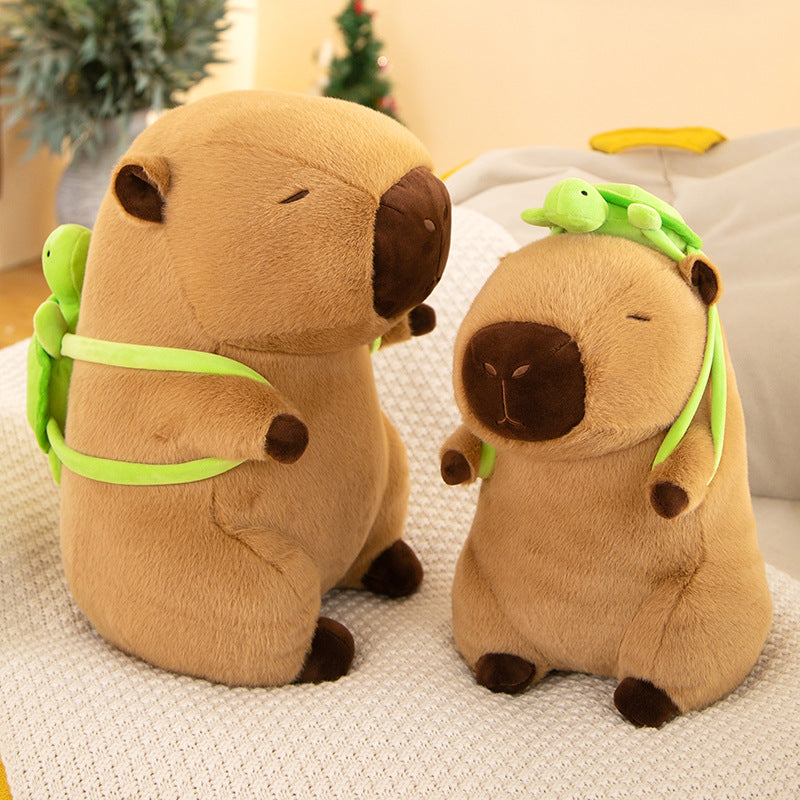 Charming Capybara Plush Toy with Turtle Backpack - Various Sizes | Exclusive Designs