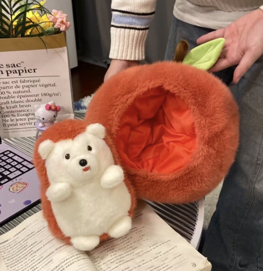 Hidden Hedgehog in Apple - Cute Surprise Plush Toy Gift