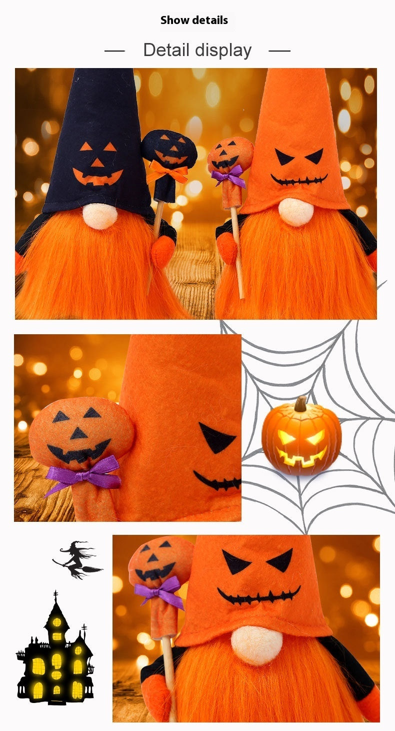 light-Up Jack-o'-Lantern Gnome Duo