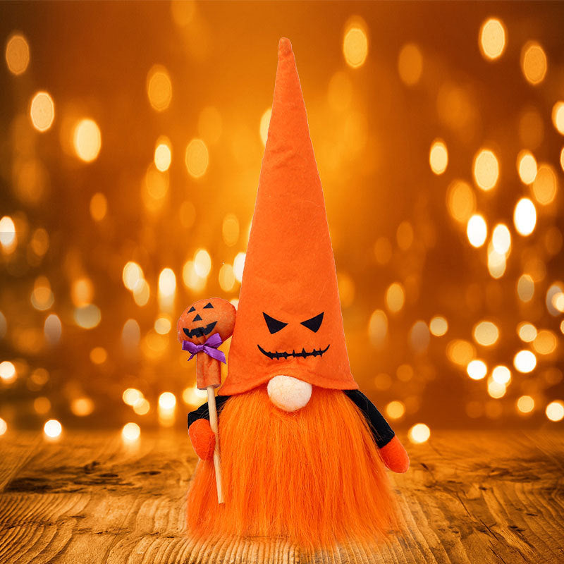 light-Up Jack-o'-Lantern Gnome Duo