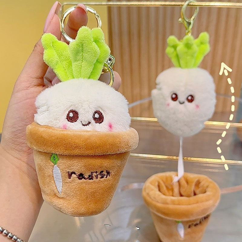 Carrot Radish Plush Keychain - fuzzzz