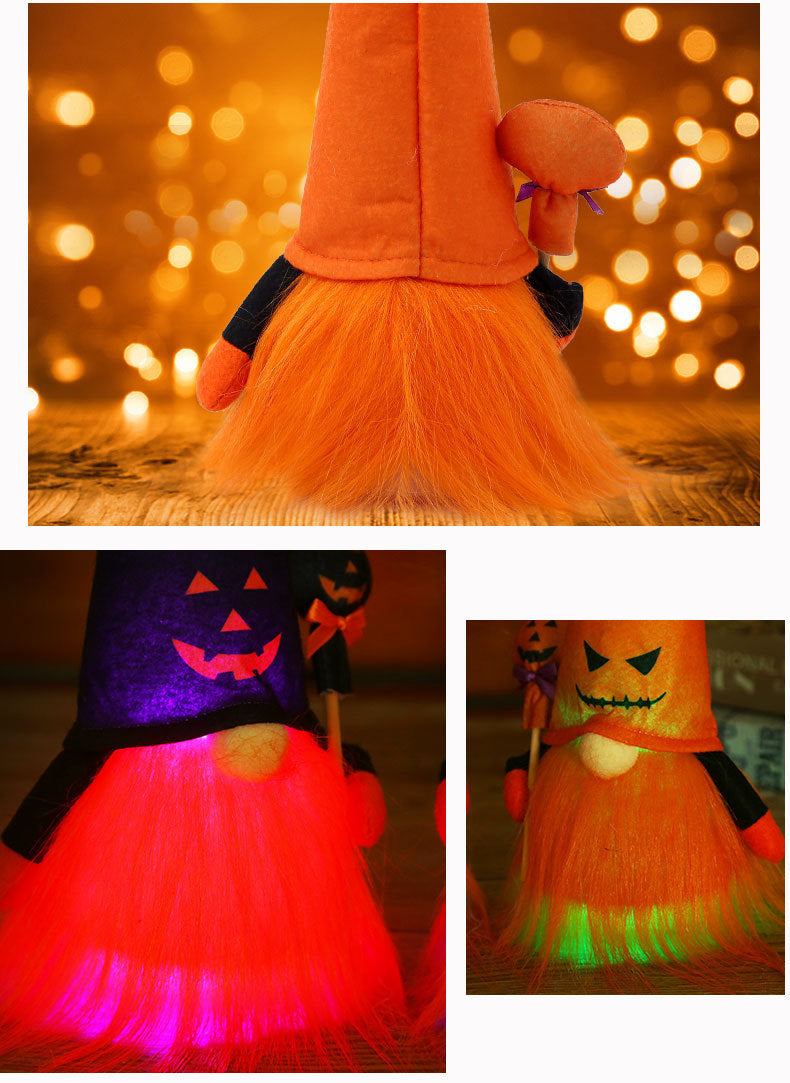 light-Up Jack-o'-Lantern Gnome Duo