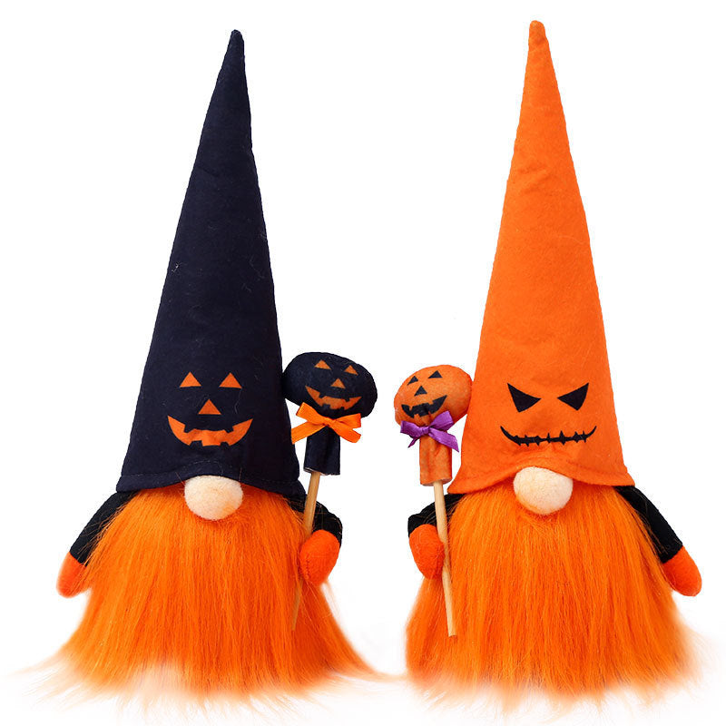 light-Up Jack-o'-Lantern Gnome Duo