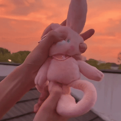 Rabbit with Retractable Ears and Legs Magical Bunny Plush