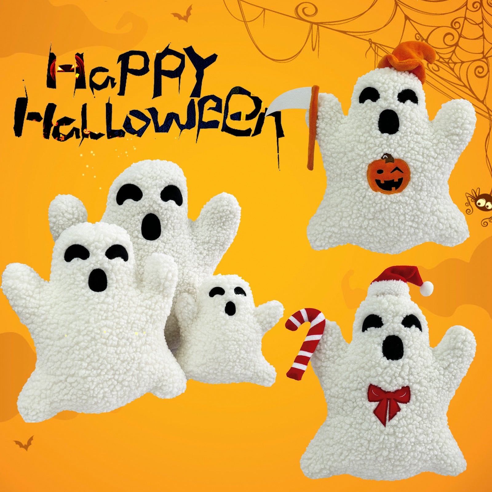 Cute Ghost Plush Pillow | Halloween Decor & Unique Gift