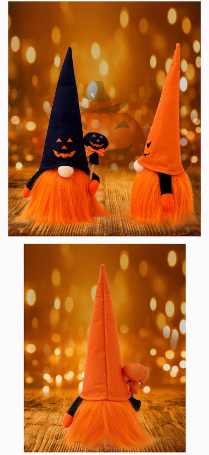 light-Up Jack-o'-Lantern Gnome Duo