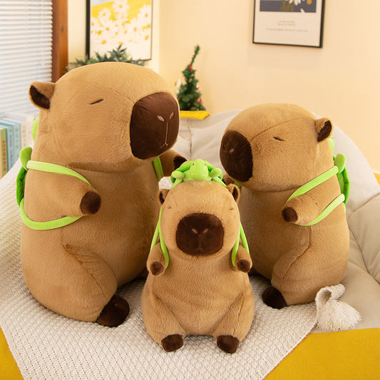 Plush Capybara family - fuzzzz Charming Capybara Plush Toy with Turtle Backpack - Various Sizes | Exclusive Designs