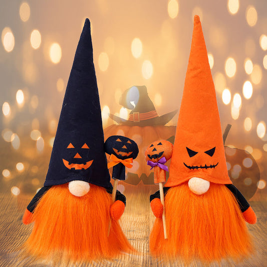 light-Up Jack-o'-Lantern Gnome Duo