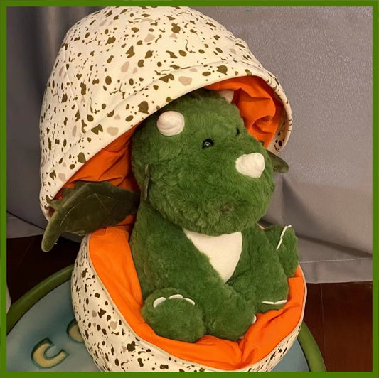 Surprise Dinosaur Egg Plush Toy with Weighted Dinosaur Inside