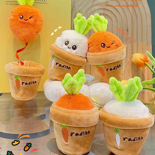 Carrot Radish Plush Keychain - fuzzzz